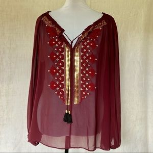 Altuzarra x Target Sheer Boho Peasant Long Sleeves